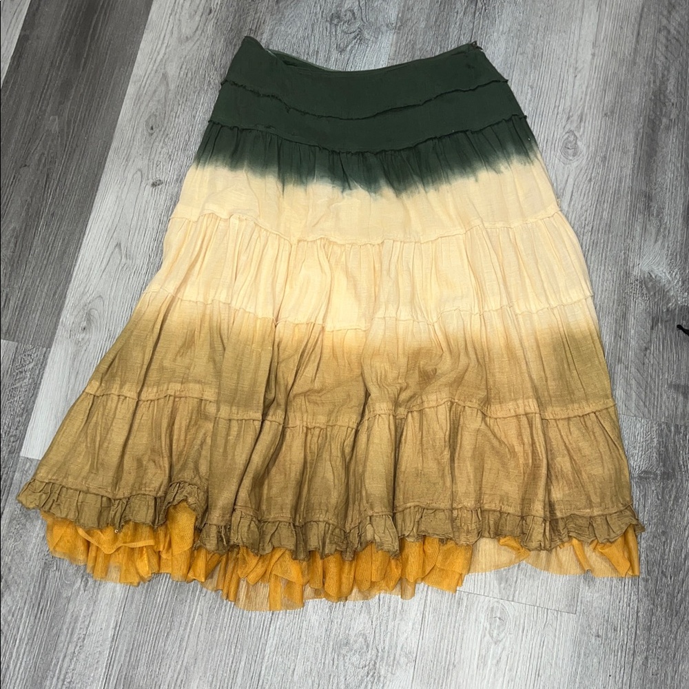 WD.NY Midi Ruffled Color Block Skirt, size 2